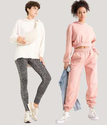 Eighties outfits: leggings en trainingspakken.