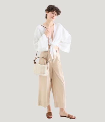 An elegant white outfit for summer.
