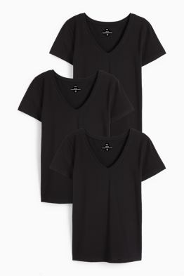 Multipack 3 buc. - tricou cu decolteu în V - slim fit