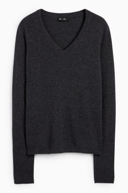Kaschmir-Pullover mit V-Ausschnitt