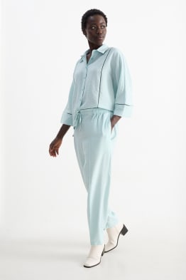 Stoffhose - High Waist - Tapered Fit