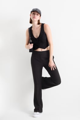 Pantalons de tela - mid waist - flared fit