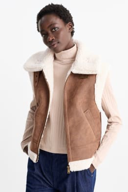 Vestă din piele shearling falsă - imitație de piele