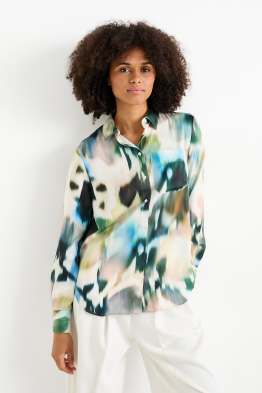 Saténová halenka - se vzorem