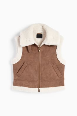 Vestă din piele shearling falsă - imitație de piele