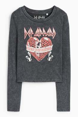 Tricou crop cu mânecă lungă - Def Leppard