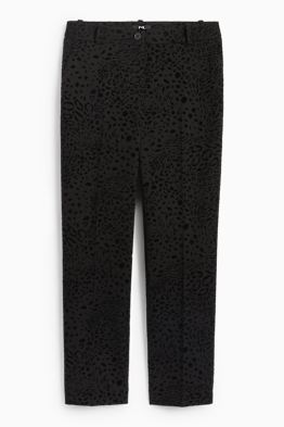 Pantaloni office - talie înaltă - regular fit - imprimeu de leopard