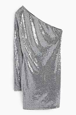 One-Shoulder-Pailletten-Kleid