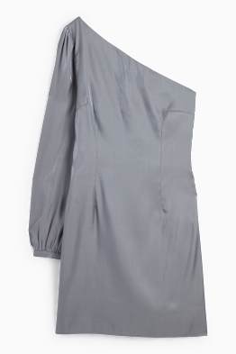 Rochie cu un umăr gol - aspect lucios