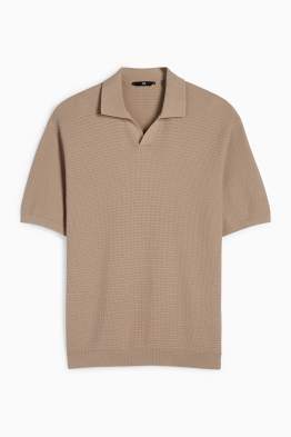 Tricou polo tricotat - regular fit - structurat