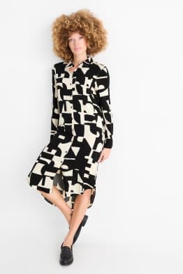 Viscose shirt dress - patterned