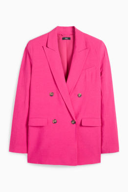 Blazer lung cu conținut de in - regular fit