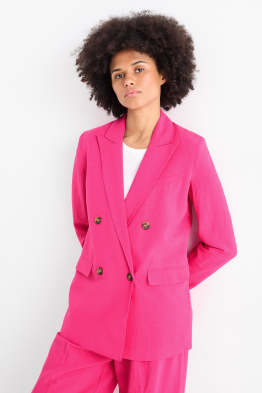 Blazer lung cu conținut de in - regular fit