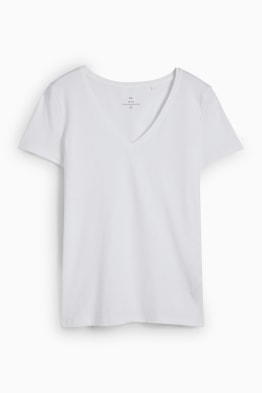 Tricou cu decolteu în V - slim fit