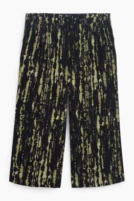 Pantaloni de stofă - talie înaltă - wide leg - cu model
