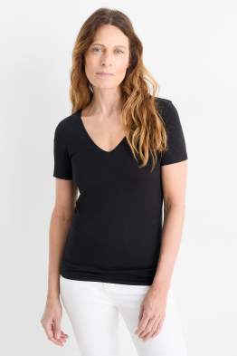 Tricou cu decolteu în V - slim fit