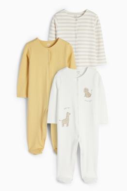 Multipack 3 buc. - girafă și leu - pijama salopetă bebeluși