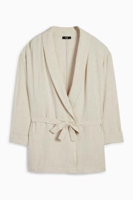 Blazer lung cu conținut de in - relaxed fit