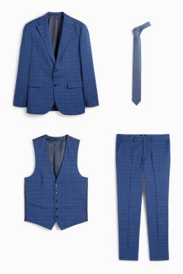 Costum cu cravată - regular fit - stretch - 4 piese