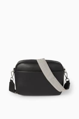 Crossbody bag with detachable bag strap - faux leather