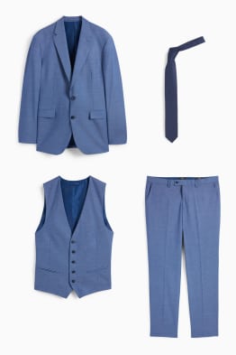 Costum cu cravată - regular fit - Flex - 4 Way Stretch