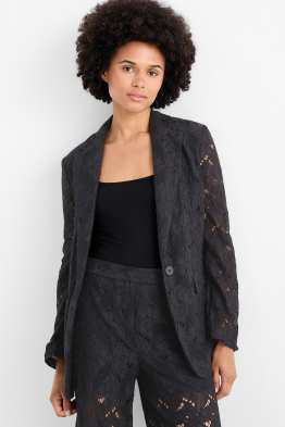 Blazer lung din dantelă - relaxed fit