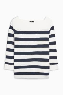 Tricou cu mânecă lungă - cu dungi