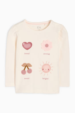 Soare, cireașă și floricele - tricou cu mânecă lungă bebeluși