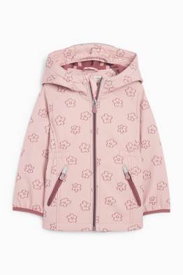 Geacă softshell cu glugă - impermeabilă - cu flori