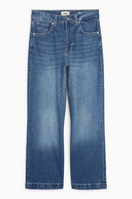Crop wide leg jeans - talie medie