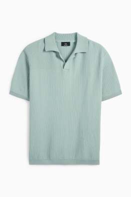 Tricou polo tricotat - relaxed fit - structurat