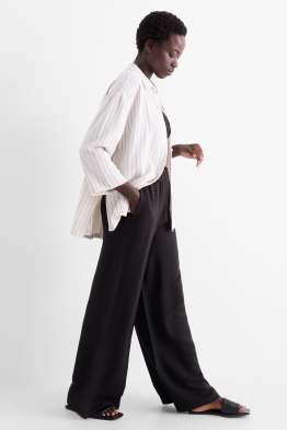 Pantaloni de stofă - talie înaltă - wide leg