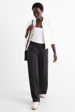Pantaloni de stofă - talie medie - wide leg