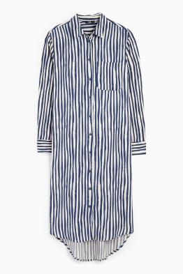 Rochie tip bluză din viscoză - cu dungi