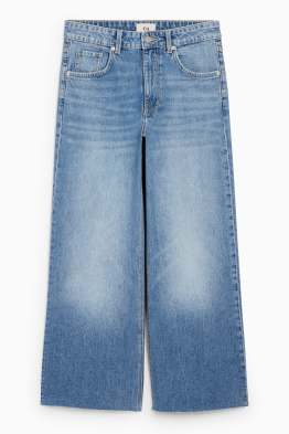 Crop wide leg jeans - talie medie