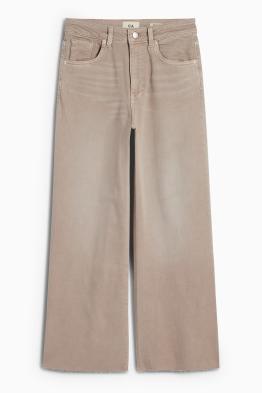 Crop wide leg jeans - talie medie