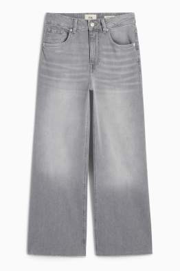 Crop wide leg jeans - talie medie