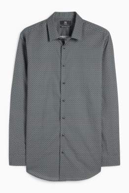 Cămașă office - slim fit - guler Kent - ușor de călcat - print minimalist