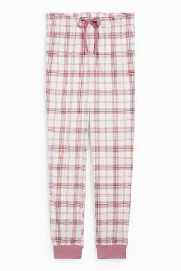 Pantaloni de pijama din flanel - în carouri