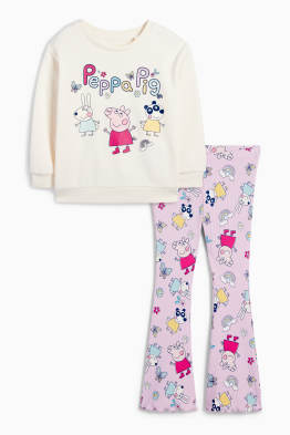Purcelușa Peppa - set - bluză de molton și colanți evazați - 2 piese