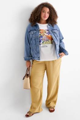 Pantaloni de stofă - talie medie - comfort fit - structurați