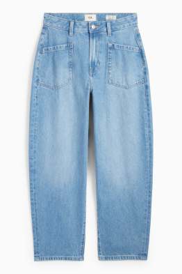 Barrel jeans - talie înaltă