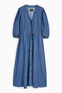 Rochie din denim cu decolteu în V