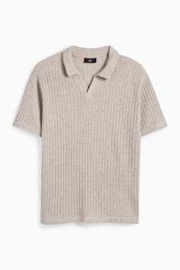 Tricou polo din tricot - reiat