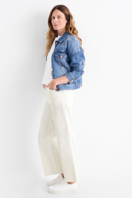 Crop wide leg jeans - talie medie
