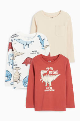 Multipack 3 buc. - dinozaur - tricou cu mânecă lungă