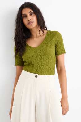T-Shirt - Regular Fit - strukturiert