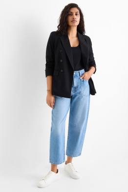 Barrel jeans - talie înaltă