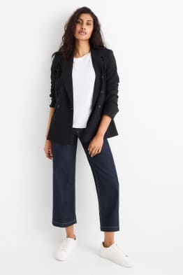 Crop wide leg jeans - talie medie