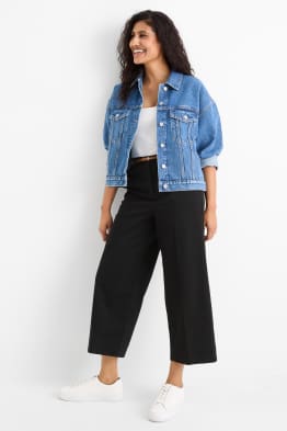 Pantaloni de stofă cu curea - talie înaltă - wide leg